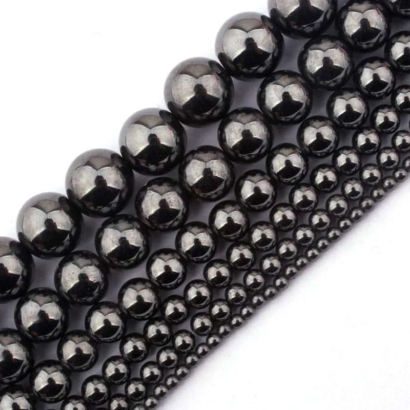 2-14mm Natural Round Magnetite Hematite Healing Stone Beads For Jewelry Making beads Necklace 15inch DIY Beads Bracelets Trinket