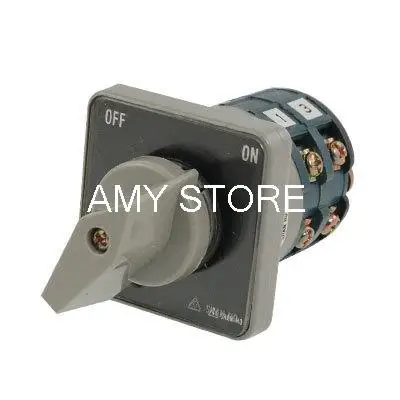 Circuit Control ON-OFF Gray Rotary Handle Changeover Switch