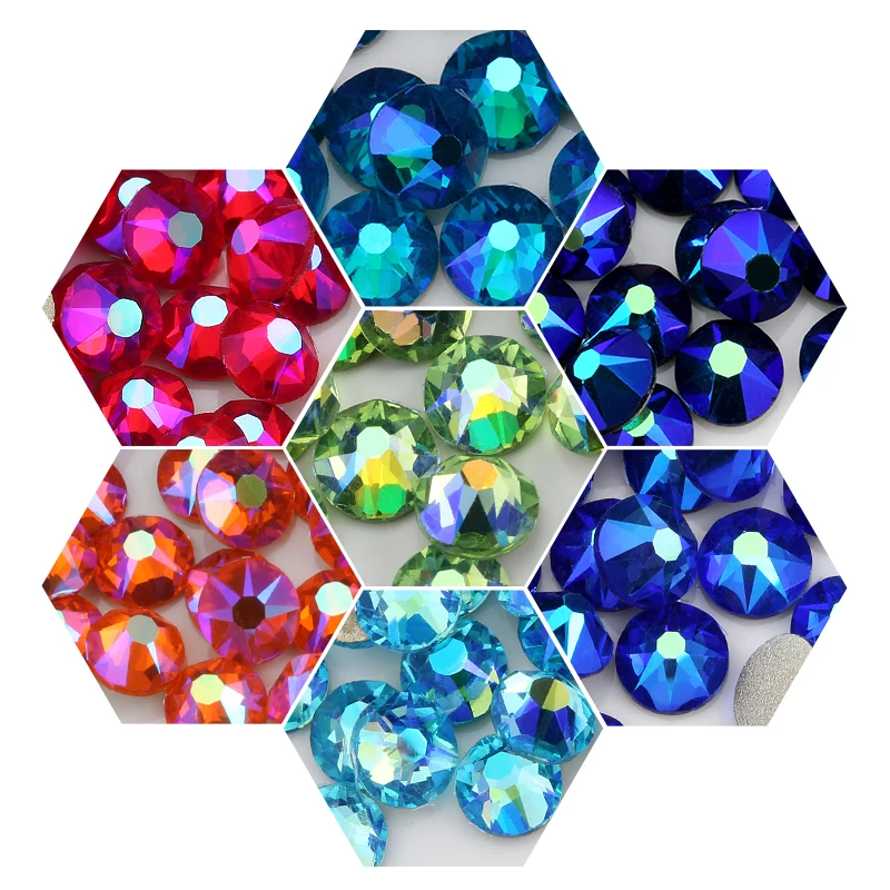 8 Big 8 Small Cut SS16 SS20 Many Colors AB Flat back DIY deco Non hotfix Rhinestones for Rhinestone & Decoration Glue On Stone