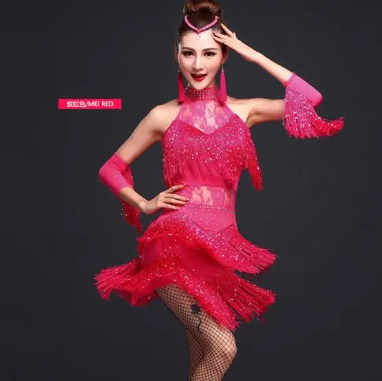 Women Latin Dance Dress Fringe Women Ballroom Dancing Dresses Latin Dance Costume Dance Latin Dresses Tango Dress Samba Skirts