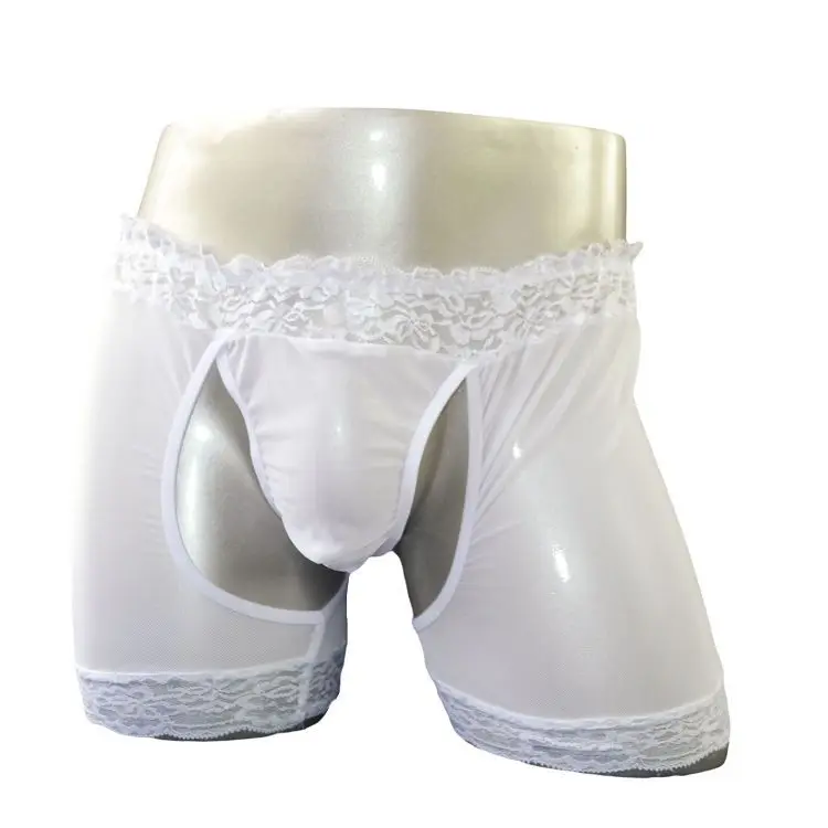 Mens Transparent buttocks Boxers Male Panty Underwear Gauze pants male ZJH0605P