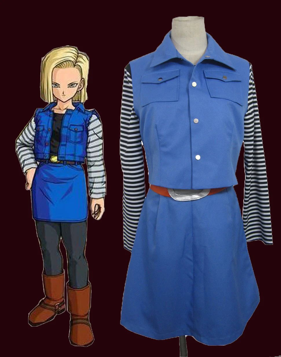 

Android NO.18 Uniform Cloth Combined Leather Cosplay Costume