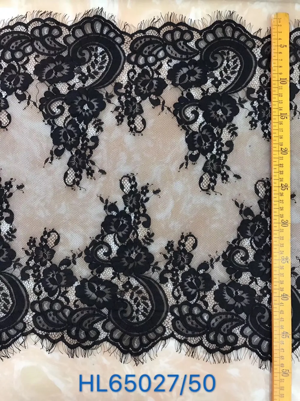 

50cm*3yards/pcs non-elastic big nylon eyelash lace trim,big eyelash lace, skirt hemline lace,HL65027