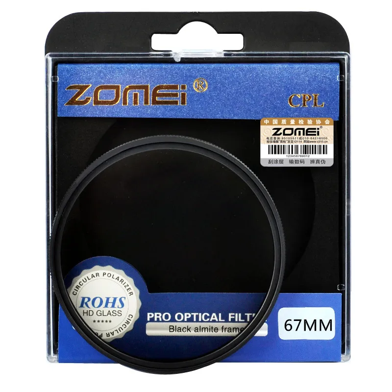 Zomei 67mm Professional Optical CPL Circular Polarizing Polarizer Filter for Canon Nikon Tamron Sigma Sony Olympus SLR Lenses