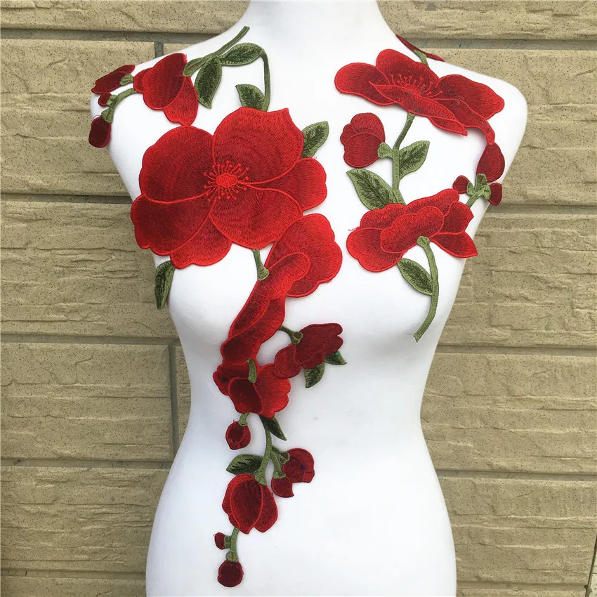 Nuovo!! 1Pc Ricamato Fiore di Farfalla Del Merletto Neckline Del Collare Venise Applique Del Ricamo Per Cucire su Toppe E Stemmi Accessori Per il