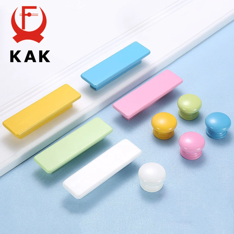 

KAK Children Wooden Cabinet Knobs and Handles Kitchen Door Handles Macaron Wardrobe Cupboard Handle Drawer Knobs Furniture Pulls