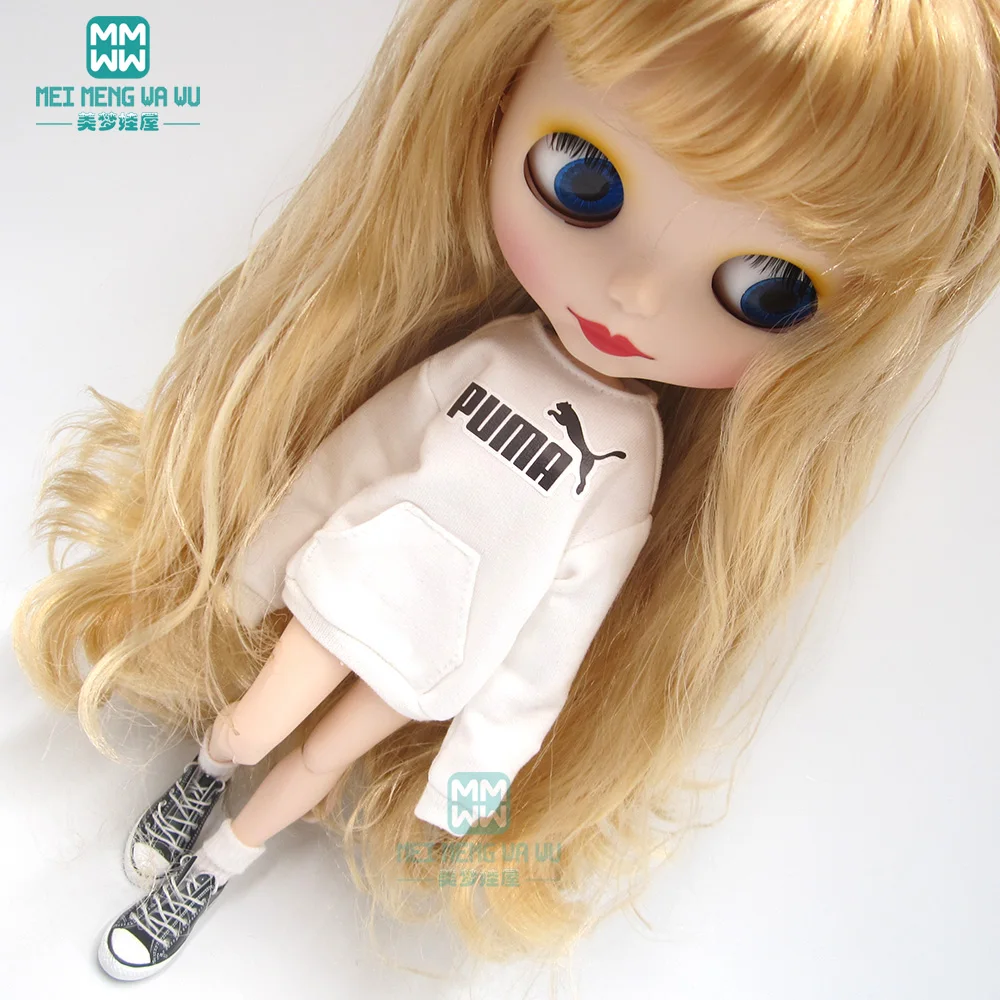 Kleding Voor Doll Past Fashion Lange T-Rok Jurk Sweatshirt Voor Blyth Azone1/6 Pop Accessoires