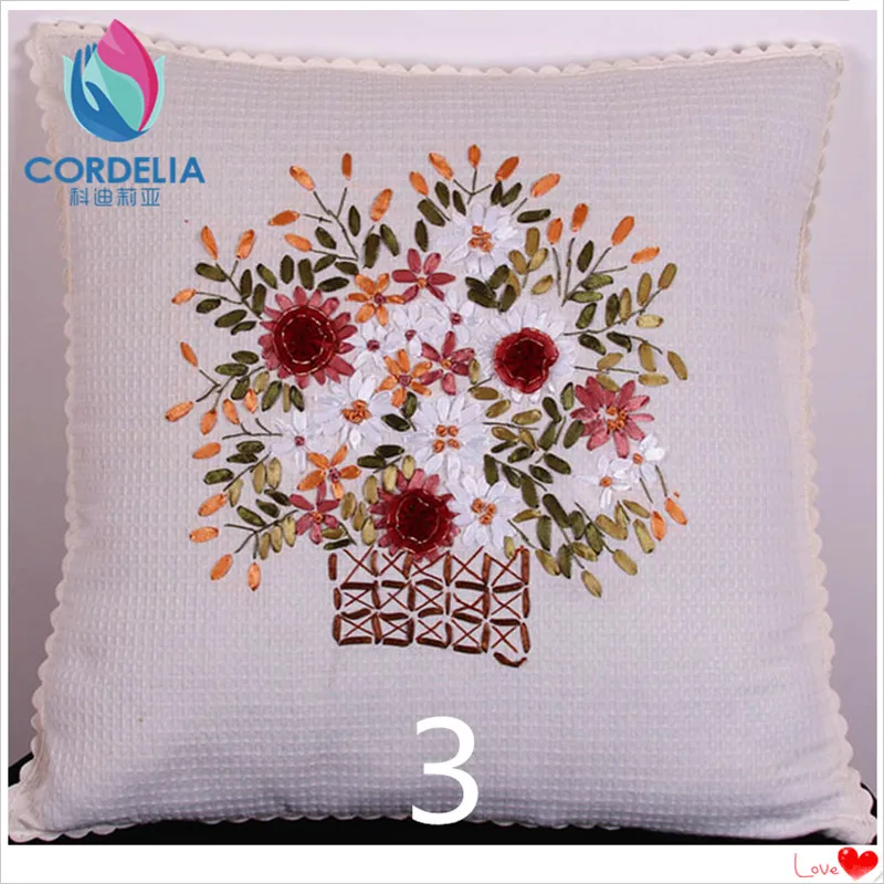 new 45x45cm zakka vintage ribbon embroidery cushion  pillow towel for home deocr  pillowcase towel square pillow cover