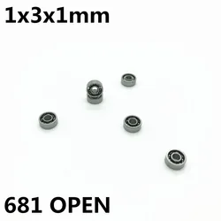 50Pcs 681 Open 1x3x1 mm Deep groove ball bearing Miniature bearing High quality 681X