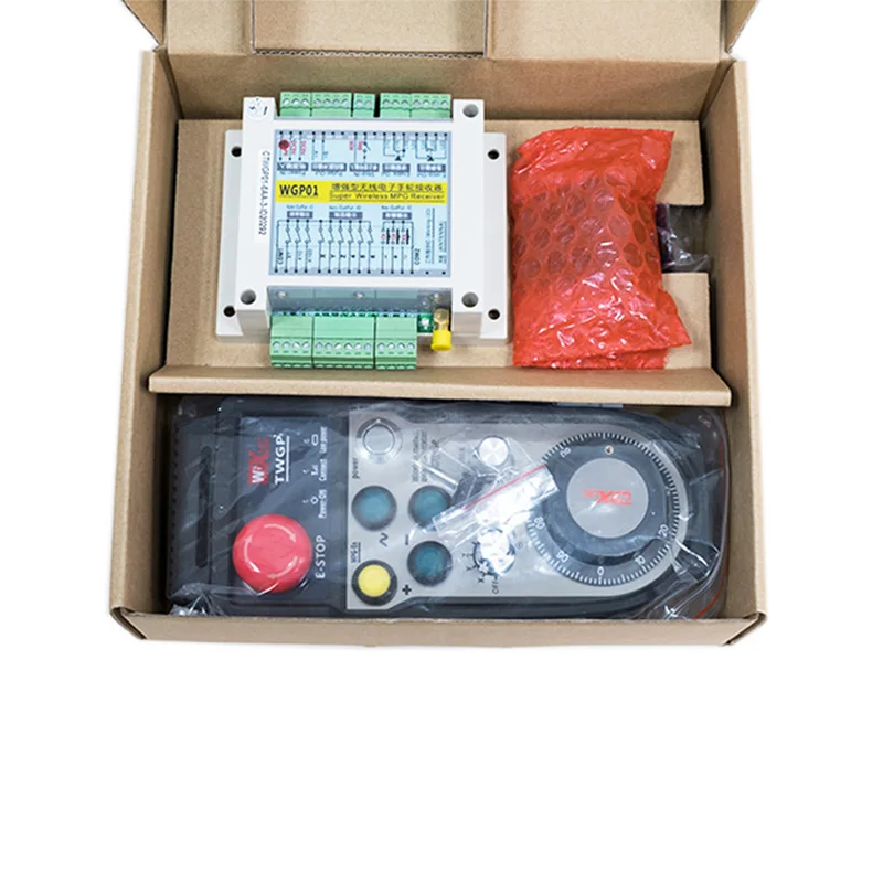 CNC Components 433Mhz CNC wireless MPG pendant  25/100PPR  manual encoder handwheel with E-stop Wireless manual Pulse Generator