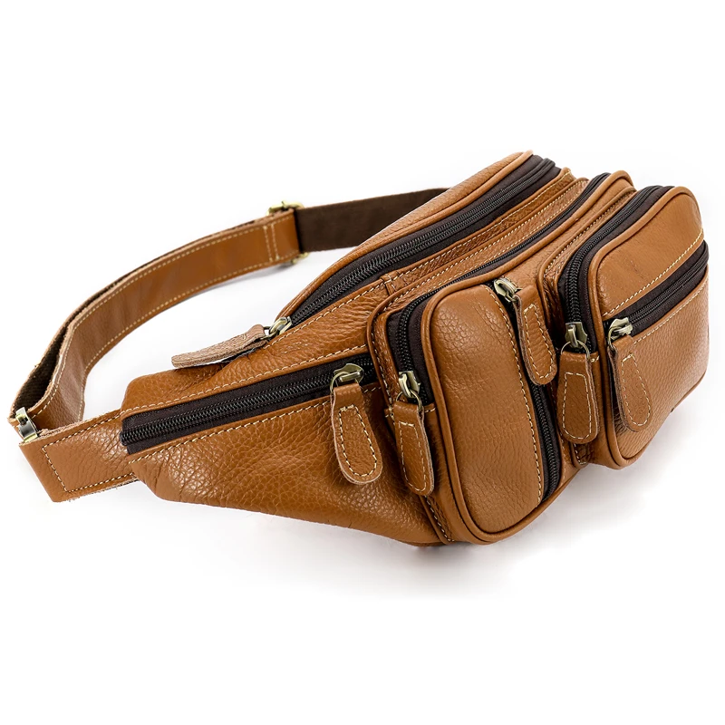 WESTAL leather Travel Waist Pack Fanny Pack men Leather Belt Waist bag phone pouch high quality chest messenger bag for man 8336