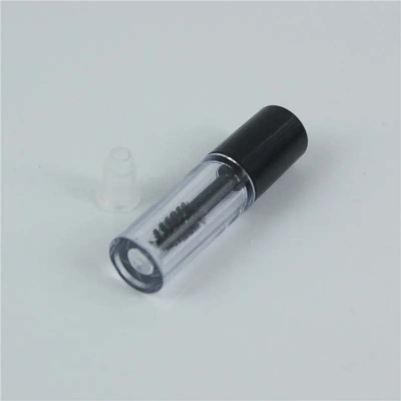 Empty Clear 0.8ml Mini Mascara Tube Eyelash Vial Liquid Bottle Container Eyeliner Make Up Tube Cosmetic Container With Black Lid