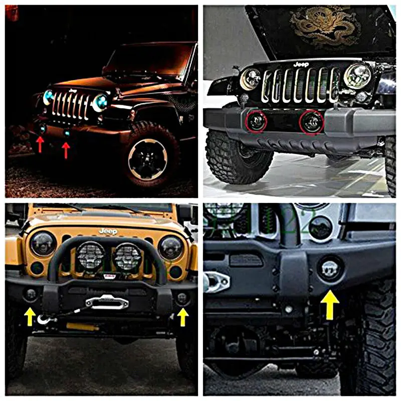 A Pair 4 inch Round Front  Yellow Fog Light /Driving light 30W 3000K LED Fog Headlight For Jeep Wrangler 2007-2016
