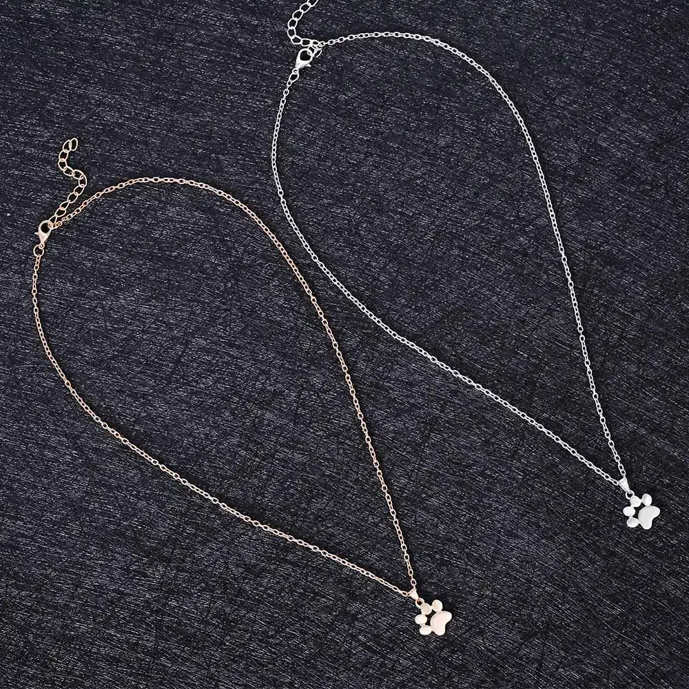 KISSWIFE Fashion Cute Pets Dogs Footprints Paw Chain Pendant Necklace Necklaces & Pendants Jewelry for Women Sweater necklace