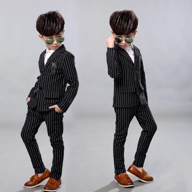 Boys Wedding Birthday Dress Kids Brand White Suit Gentleman Boys Blazer Jacket Shirt Pant Formal Suit Children Clothing Set