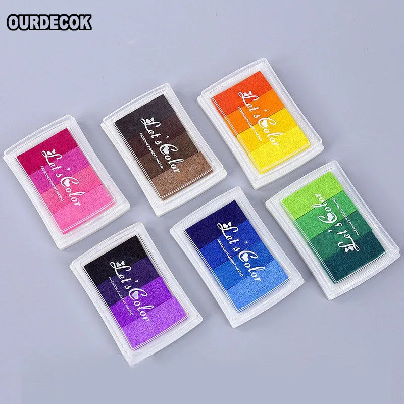 

6 pcs Creative DIY Oil 24 Colors Rubber Stamps Ink Pad for Vivid Scrapbook Albums Card-making Craft Fingerprint Tree