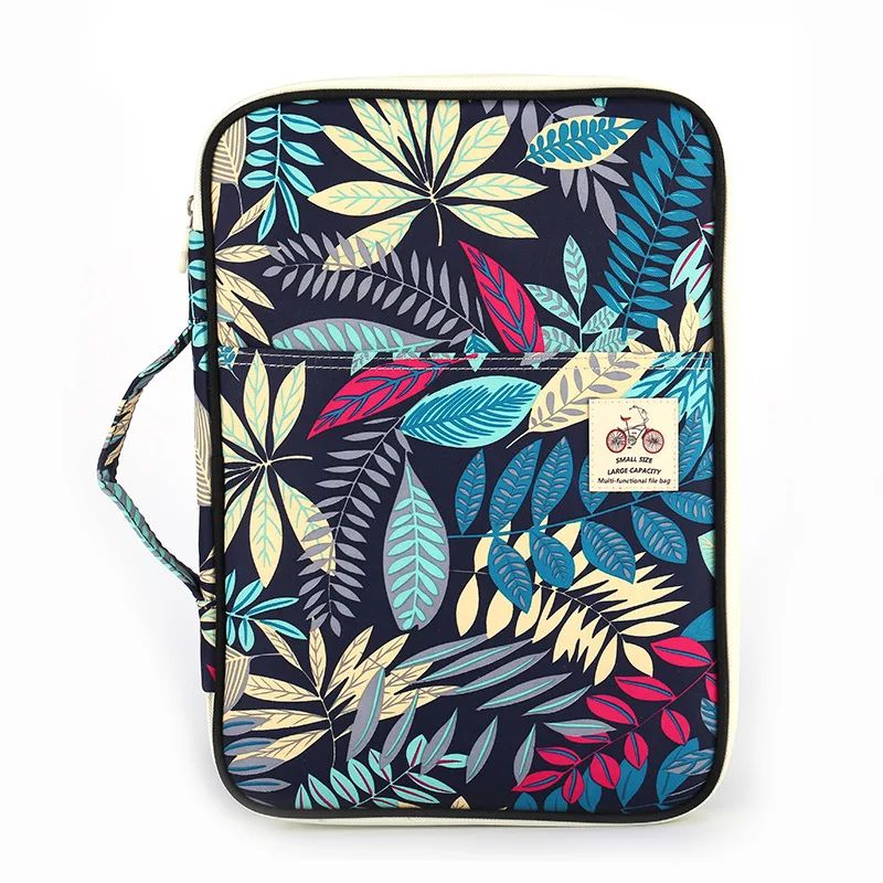 New Colorful Leaf Multifunction File Folder A4 Waterproof Document Bag Storage for Computer Notebook Stationery School Office