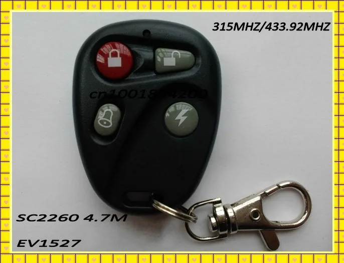 315/433MHZ Radio Remote Controller 4CH Button Remote Key ABCD RF Transmitter EV1527/SC2260 4.7m Lock Unlock Protection Removal