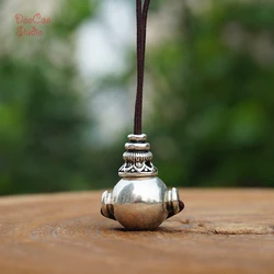 14mm silver-plate Guru Beads Round with Ear Loose Mala Beads Japa Beads Bracelet Pendant Earrings Jewelry Findings DIY