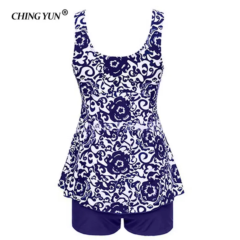 CHINGYUN Sexy printing Bare back vest Skirt Swimwear Women One Piece Swimsuit Beachwear Bathing suit Swimwear dress Plus size