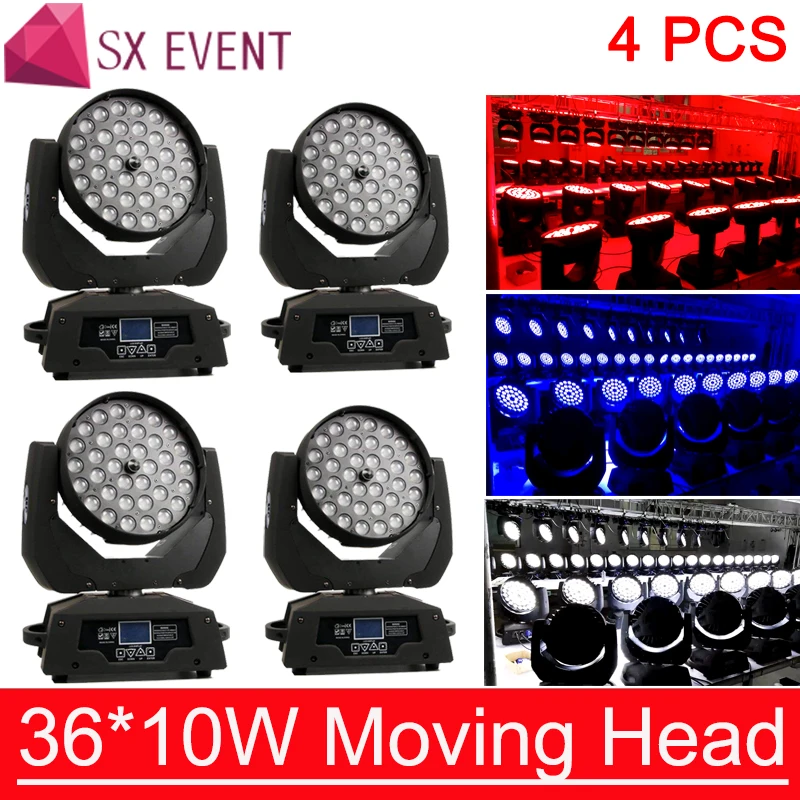 

LED 36x10W Zoom Wash Moving Head Light 36x10W RGBW 4in1 LED Moving Head Zoom Wash Light Quad Stage Lighting DJ Party