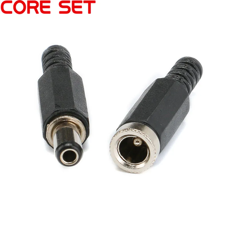 10pcs 5.5X2.5mm DC Power Female Jack Plugs Socket   Plug Male Connetors Kit DIY Adapter Connector 5.5-2.5mm