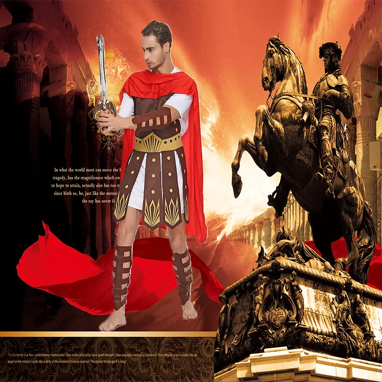 Halloween Purim Adult Ancient Roman Greek Warrior Gladiator Costume Julius Caesar Costumes Cosplay for Men Women Couple