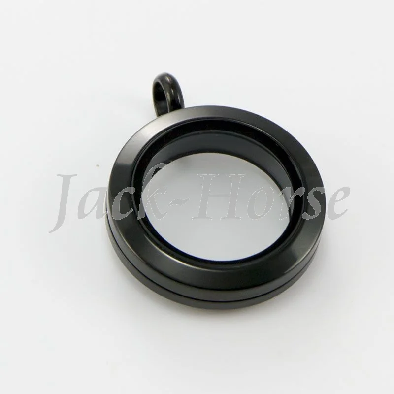 Imagem -03 - Medalhão de Joias à Prova de Água 25 mm 316l Parafuso de Preto Medalhão de Vidro Corrente de Joias Não Incluindo a Corrente e Amuletos Aço Inoxidável