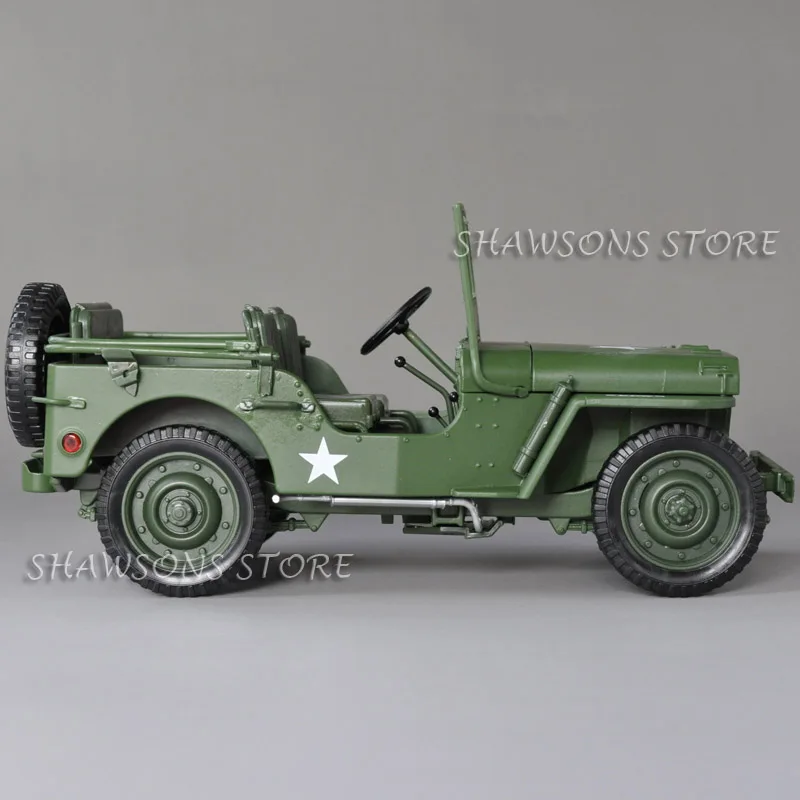 KDW 1:18 Scale Diecast Metal Model Car Toy Military Tactical Vehicle Willys Miniature Replica Collectible