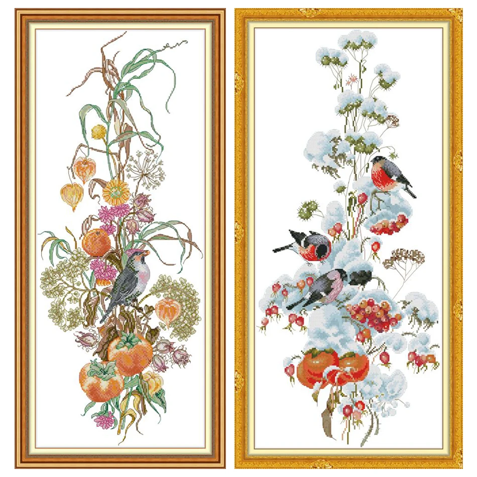 

Joy Sunday Flowers Pattern Cross Stitch Kit11CT Printed Aida Fabric14CT Counted Canvas Embroidery Handmade Needlework Gifts Sets