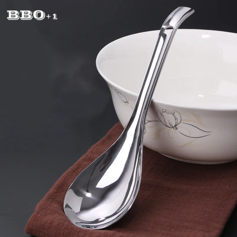 9'' Big Soup Spoon Stainless steel Porridge Spoon Large Table Rice Spoons Cutlery Kitchen Scoop Restaurant Public Buffet Spoons
