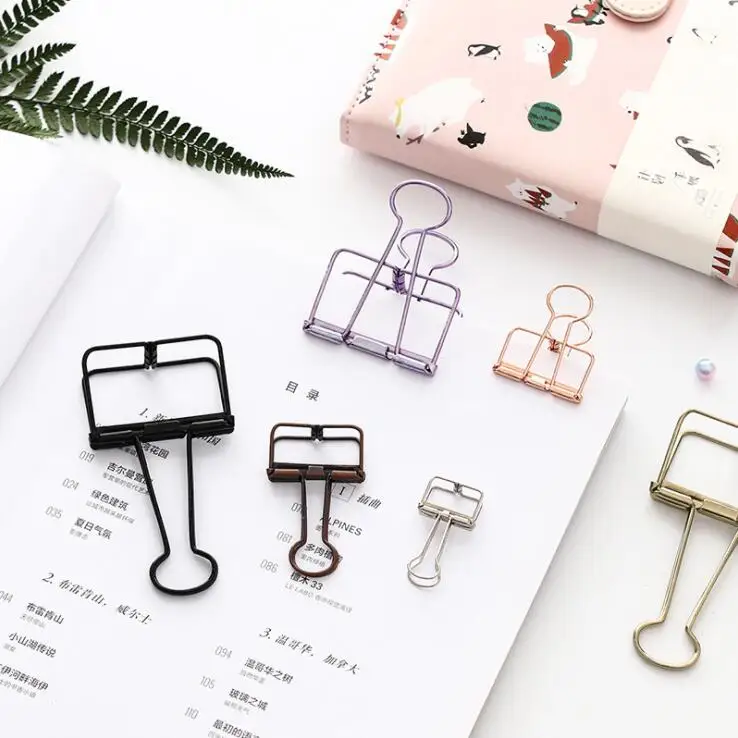 5PC Creative Korea Paper Clip Metal Bookmark File Binder Clip For Journal Photo Message Ticket Document Clips Stationery