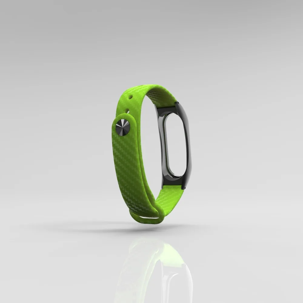 ซิลิโคนคาร์บอนไฟเบอร์สายรัดข้อมือสำหรับ Xiaomi Mi BAND 2 สร้อยข้อมือขยายสายคล้องสายรัดข้อมืออุปกรณ์เสริม