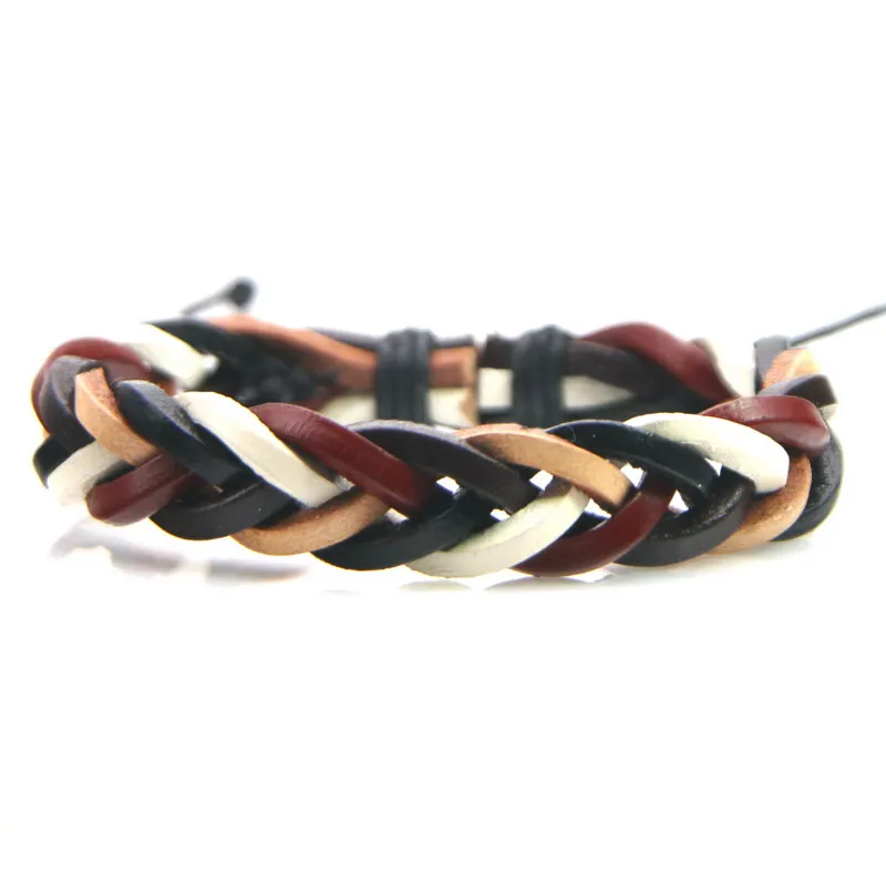 New Product Suitable for Women Men Lovers Boys Girls Adjustable Leather Bracelet Variety of Styles Handmade Woven Charm Bracelet