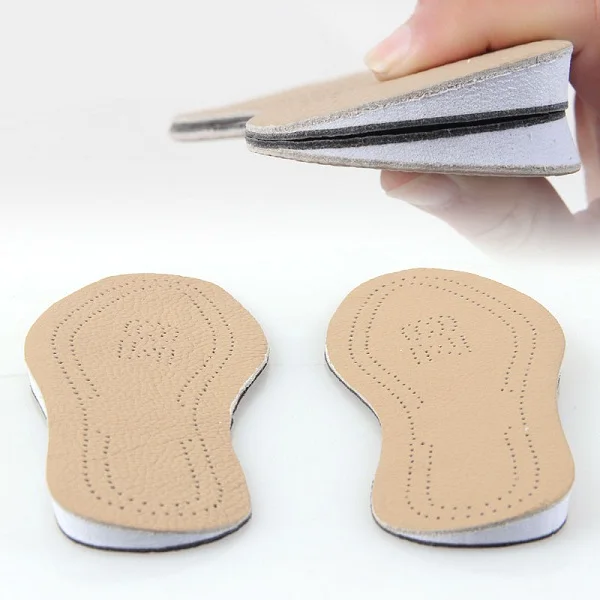 Unisex O-Type Leg Valgus Corrector Orthotic Insoles Women Men Foot Pad Leather Cushion White L