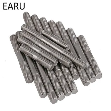 M3*50/55/60/70/80/90/100/110/120/130/140-200mm 304 Stainless Steel Metric Standard Stud Bolts Screw Rod Tooth Stick Double Head