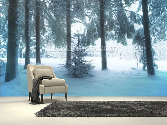 

Custom natural wallpaper,Winter Forest,3D landscape murals for living room bedroom kitchen background wall Embossed wallpaper