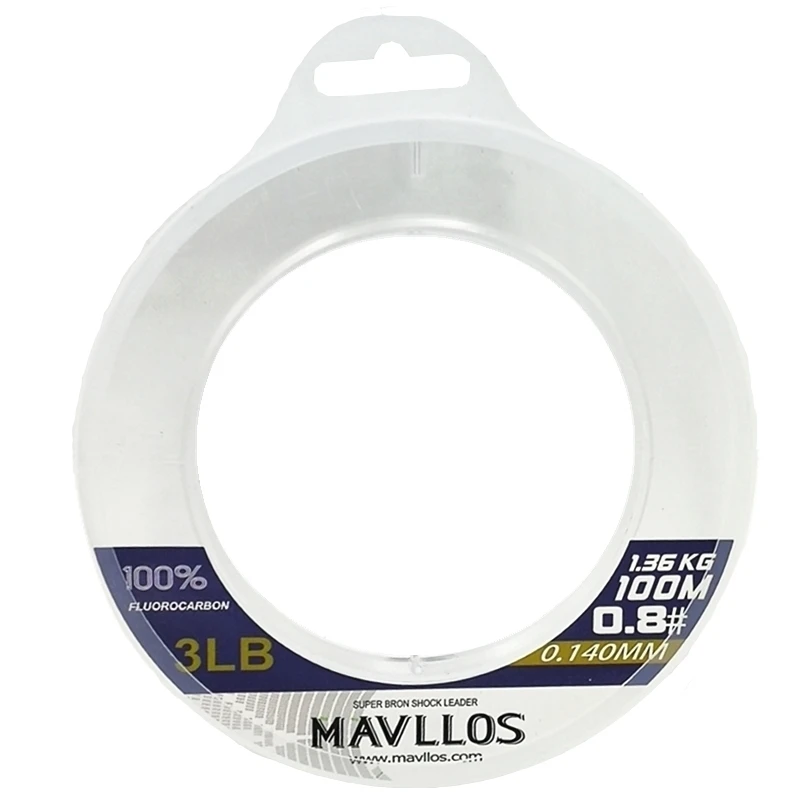 Mavllos 100% Fluorocarbono Línea de Pesca de La Carpa 50 M 100 M Super Strong Línea de Monofilamento de Fibra De Carbono Agua Salada Pesca Con Mosca