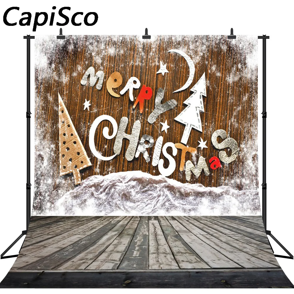 Fondo de Capisco para fotografía árbol de Navidad nieve niños pared de madera piso telón de fondo sesión fotográfica estudio fotográfico profesional