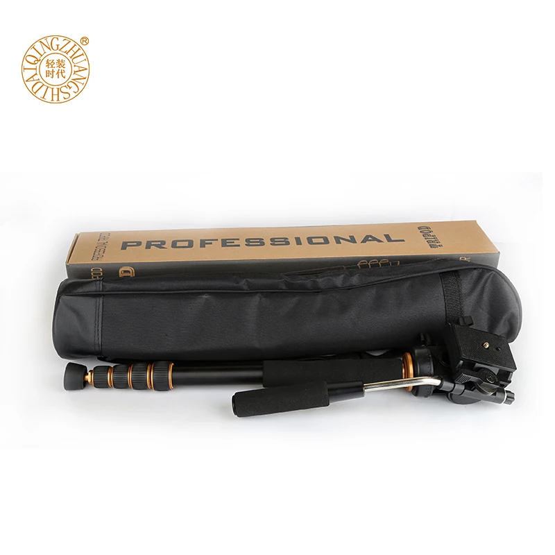 Q188อลูมิเนียมมืออาชีพแบบพกพาMonopodเดินทางวิดีโอMonopodกับของเหลวหัวสำหรับCanon Nikon Sonyกล้องวิดีโอกล้อง