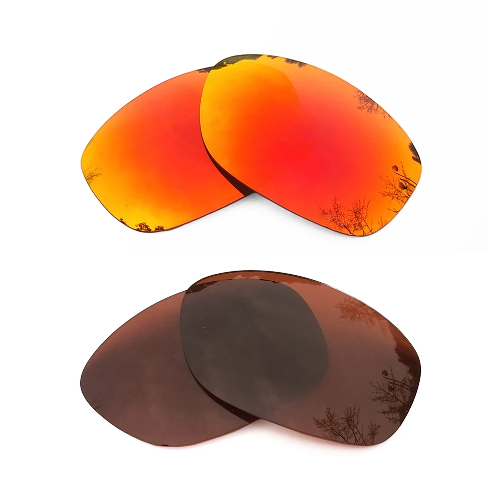 Orange Red Mirrored & Brown Polarized Replacement Lenses for Pit Bull Frame 100% UVA & UVB