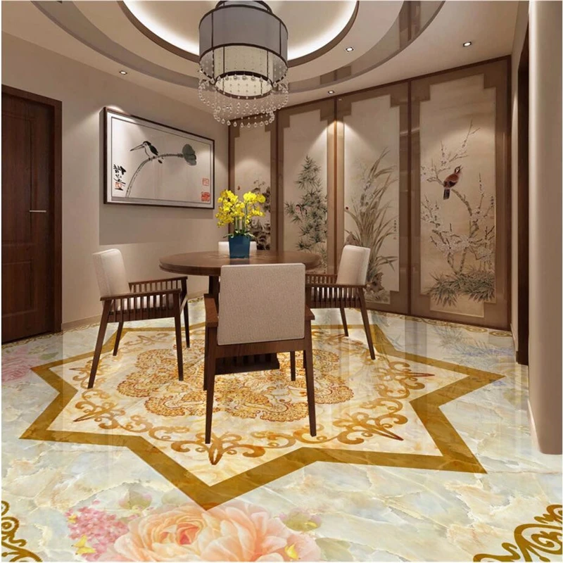 beibehang Custom wallpaper Romantic pattern Marble flooring pvc self adhesive wallpaper for walls 3D floor tiles papel de parede