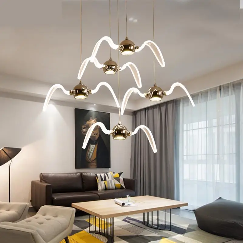 Novelty Led Seagull Pendant Light for Dining Room Living Room Teen's kid's seagull lamp Modern Bar Pendant Lamp Led lustre Light