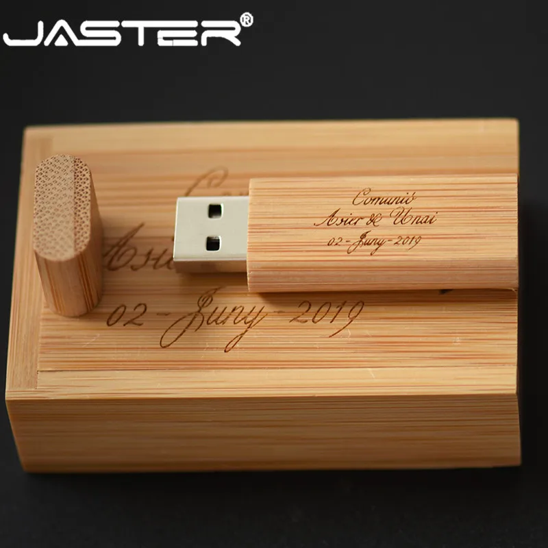 JASTER-thumb drive de madera creativo, almacenamiento externo USB 2,0 de 4GB/8GB/16GB/32GB/64GB (logotipo personalizado gratis), grabado láser