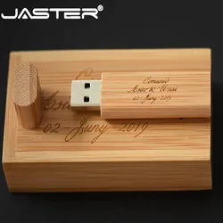 JASTER-thumb drive de madera creativo, almacenamiento externo USB 2,0 de 4GB/8GB/16GB/32GB/64GB (logotipo personalizado gratis), grabado láser