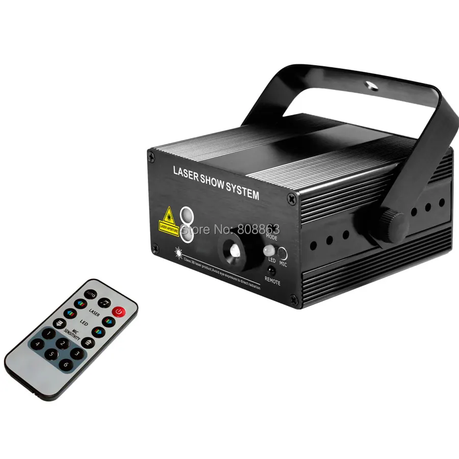 ESHINY Remote Mini R&G Laser 64 Patterns Projector Blue Led Bar DJ Dance Disco Family Party Lighting Stage Light Show N8T191