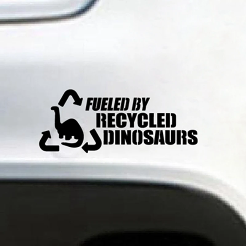 Śmieszne naklejki samochodowe 4x4 Off Road Art Decor Die Cut Vinyl Sticker - Fueled By Recycled Dinosaurs Removable Decals Car Window Decor