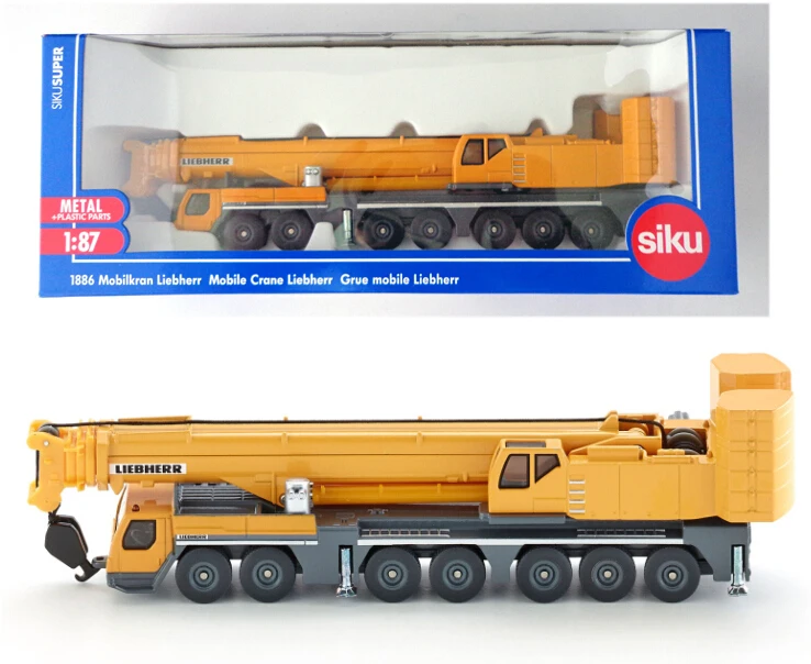 Super SIKU 1886 Diecast cars 1 : 87 scale alloy Sliding construction crane model Project Car Toys, children\'s educational toys