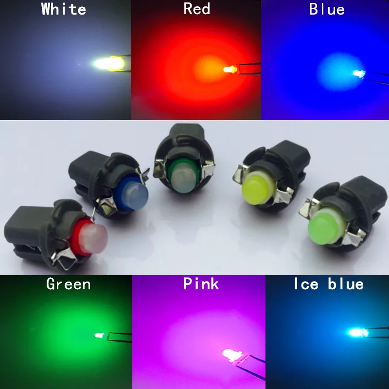 10PCS T5 B8.5 B8.5D Car Auto LED Indiator Gauge Lights Interior Dashboard Dash Side Lamp DC24V Red White Blue instrument Light