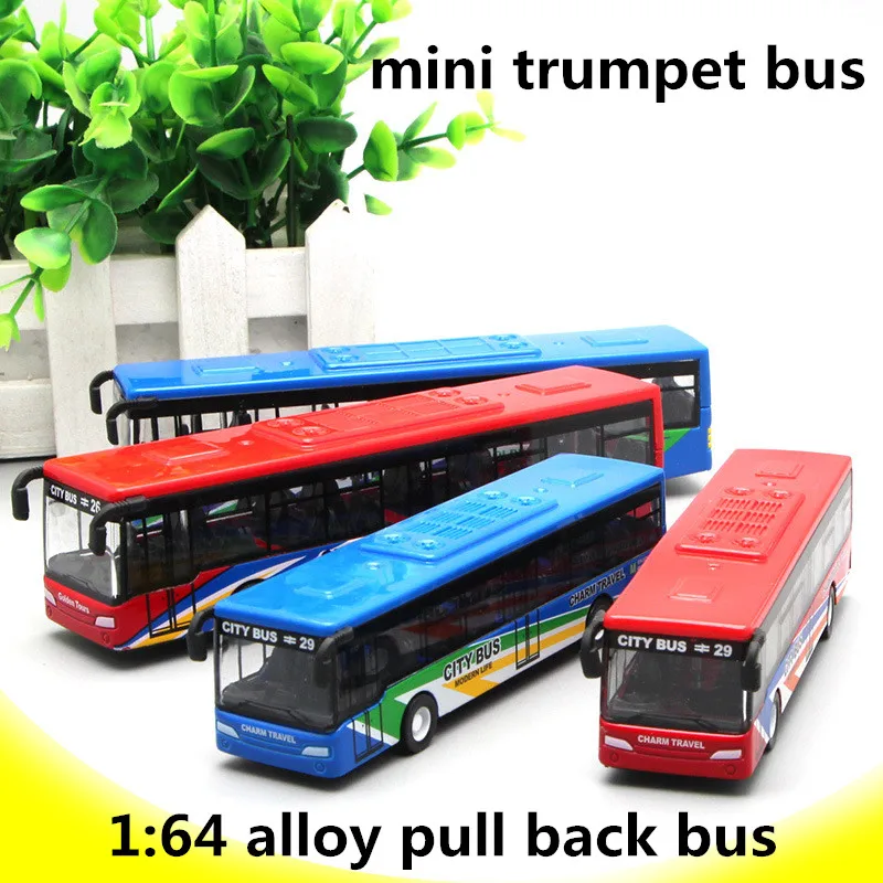 

1:64 alloy pull back cars,city bus high simulation model,mini trumpet bus,boy presents,metal diecasts,toy vehicles,free shipping